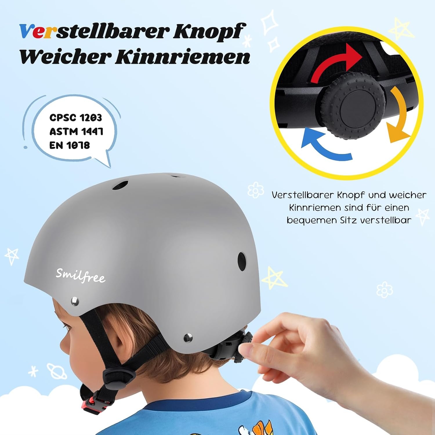 Sicherer Skaterhelm für Kinder & Jugendliche - Blau - Bis zu 26% Rabatt
