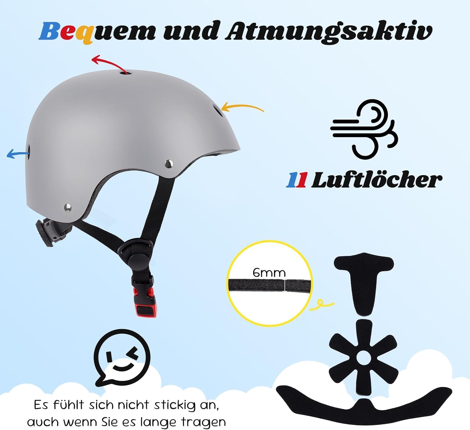 Sicherer Skaterhelm für Kinder & Jugendliche - Blau - Bis zu 26% Rabatt