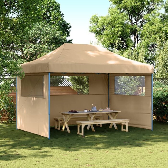 Faltbares Pop-up Partyzelt, 410 x 279 cm - Beige - Bis zu 35% Rabatt