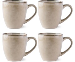 4er Set Keramik-Kaffeetassen 340ml, Cappuccino-Farben, bis zu 33% reduziert