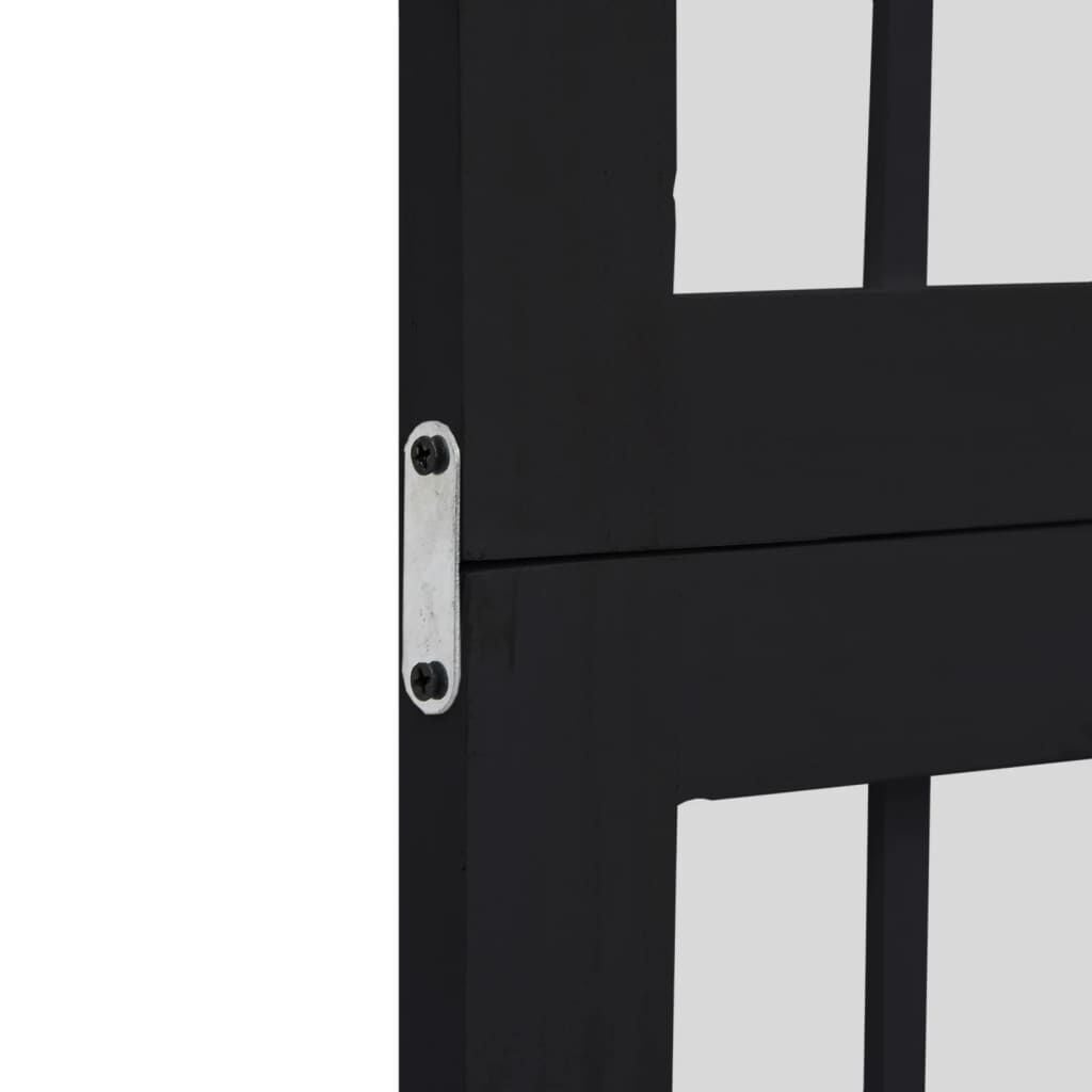 Exklusiver 6-Paneel Raumteiler aus Paulownia-Holz, Schwarz - bis zu 35% Rabatt