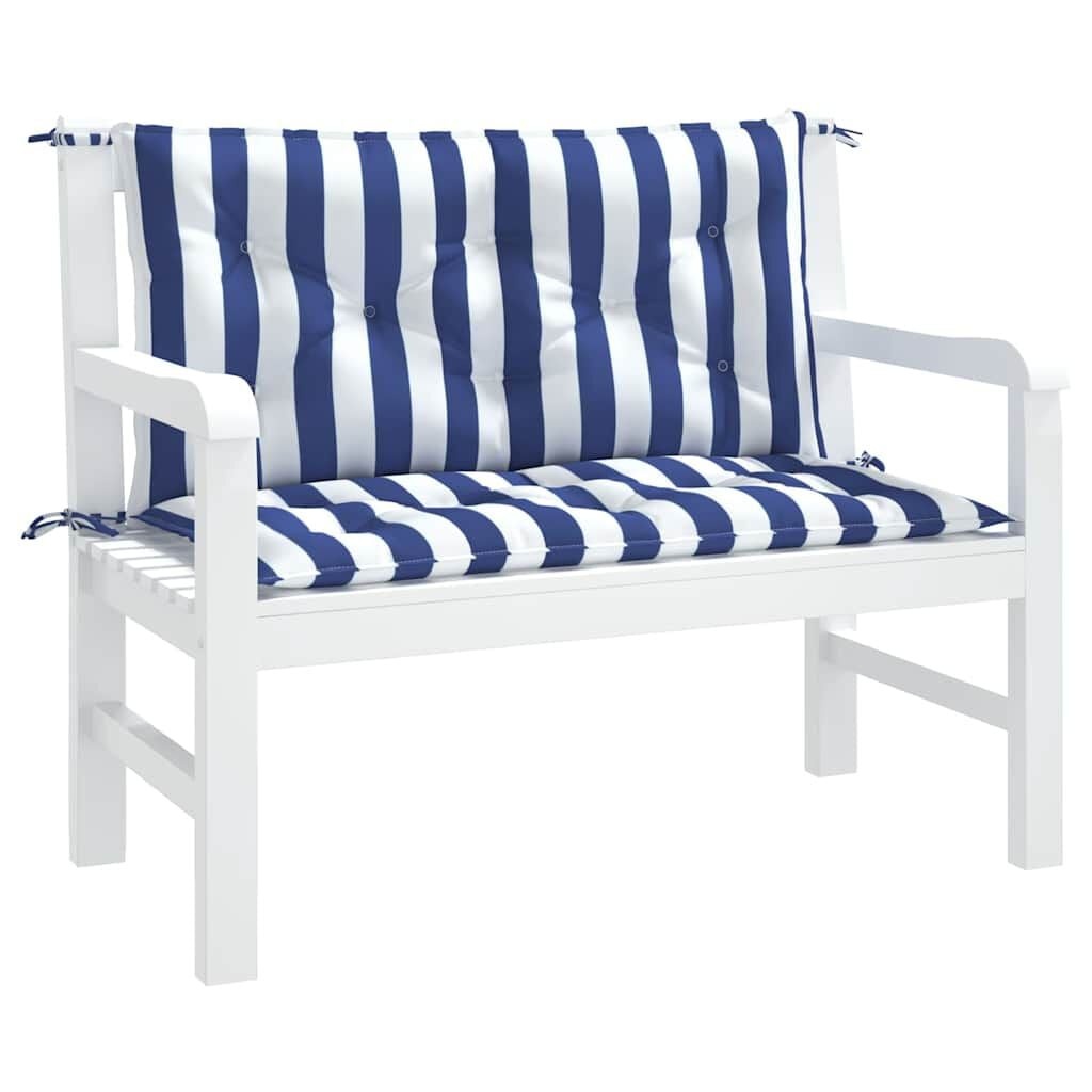 Gartenbankauflagen-Set 2-tlg. 100x50x7 cm gestreift - bis zu 33% reduziert