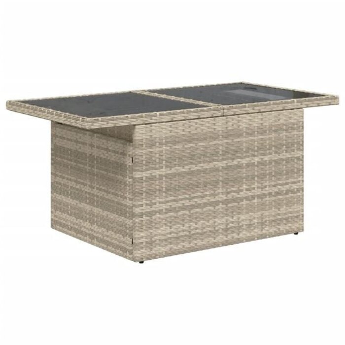 Höhenverstellbarer Poly-Rattan Gartentisch, hellgrau - bis zu 34% Rabatt