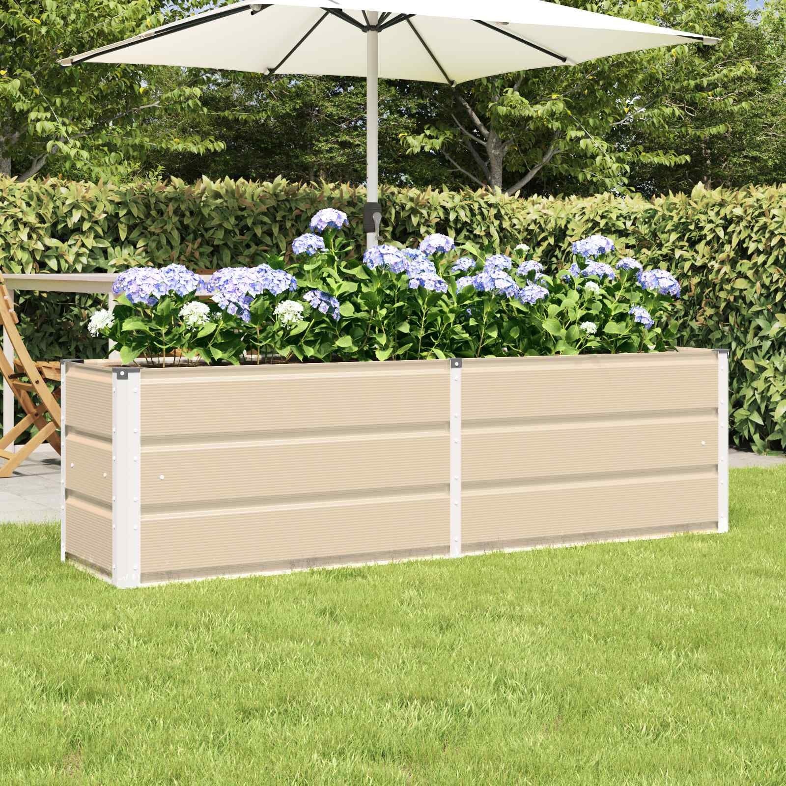 Eleganter Pflanzkasten aus Stahl, 160 cm, Elfenbein - jetzt bis zu 32% günstiger