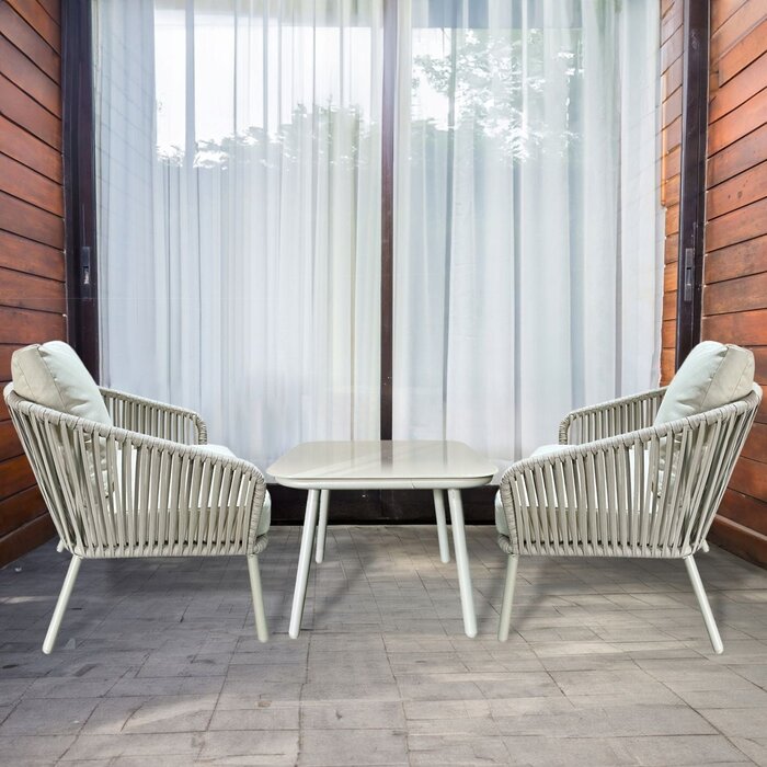 Elegantes Technorattan Gartenmöbel-Set Beige - bis zu 35% Rabatt