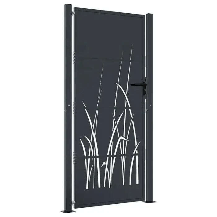 Gartentor 105x205cm Stahl Anthrazit mit Laser-Design - bis zu 35% Rabatt