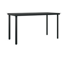 Vidaxl Moderner Gartentisch 140x70 cm Stahl/Glas - Schwarz - bis zu 41% sparen