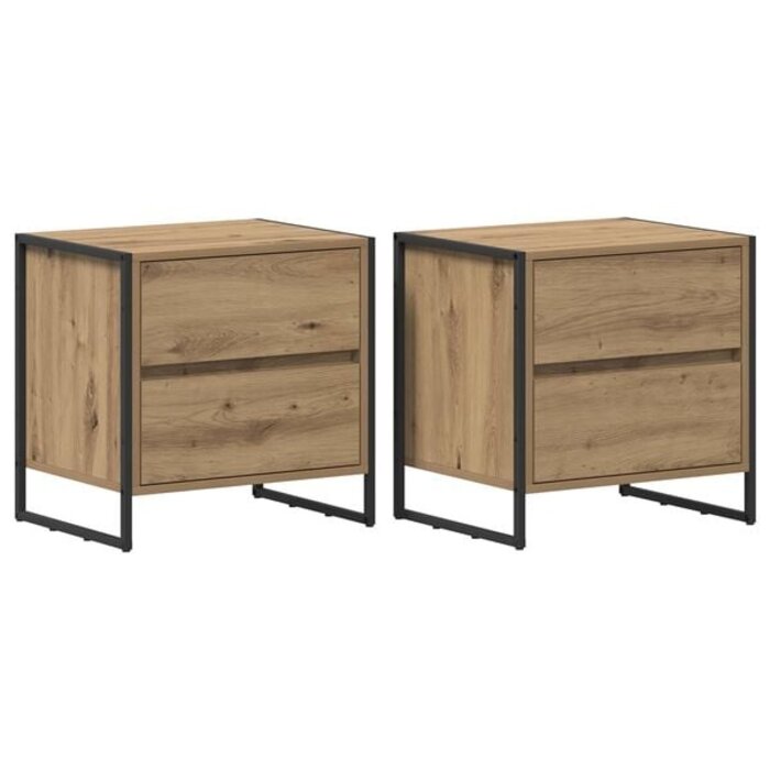 2er-Set Nachttische Artisan-Eiche, 50x39,5x50cm - bis zu 34% sparen
