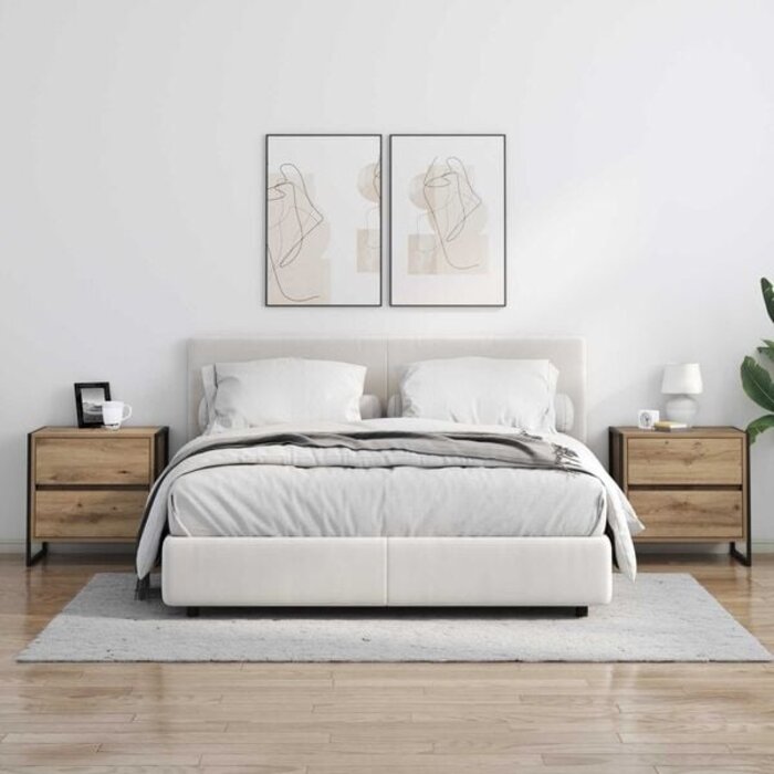 2er-Set Nachttische Artisan-Eiche, 50x39,5x50cm - bis zu 34% sparen