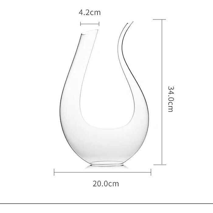 Exklusive U-Form Weinkaraffe 1,5L - Handgeblasen - bis zu 32% sparen