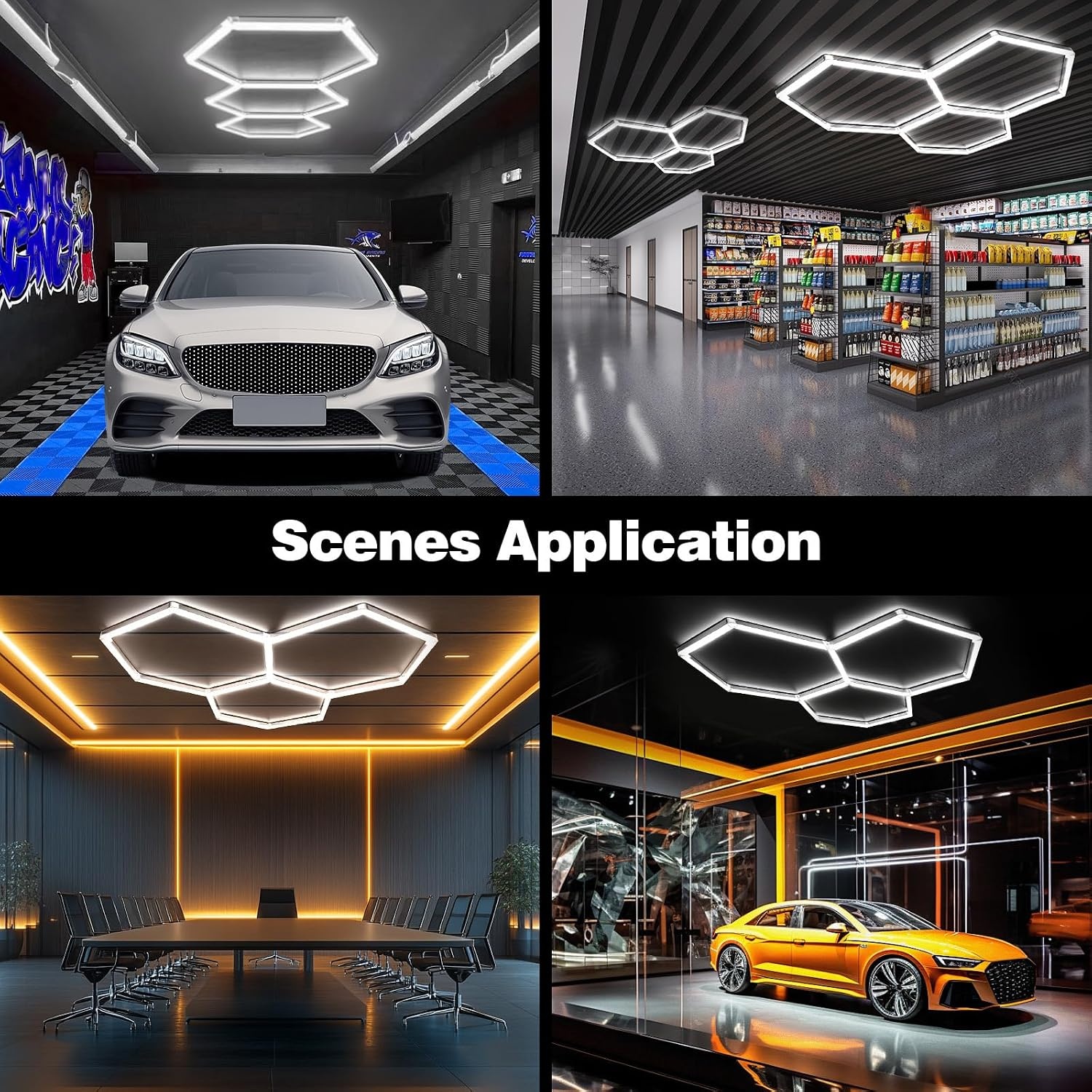 Hexagonale LED-Garagenleuchte 128W, 6500K - jetzt bis zu 34% günstiger!