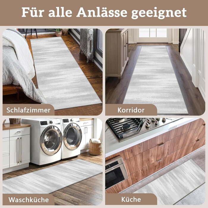 Rutschfester Teppichläufer 80x150cm, Hellgrau - bis zu 31% sparen