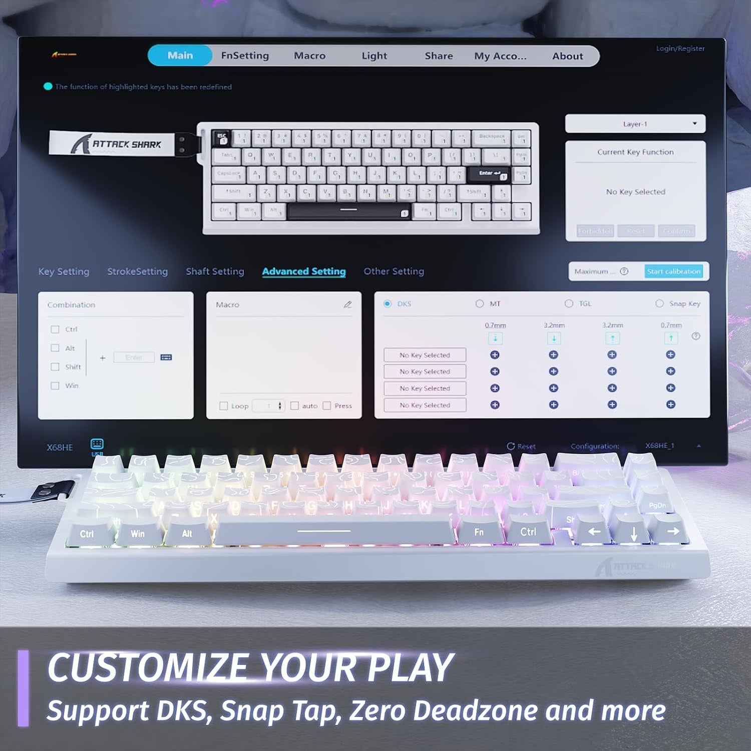 Gaming-Tastatur 60% mit Rapid Trigger & 8000Hz - bis zu 34% sparen!
