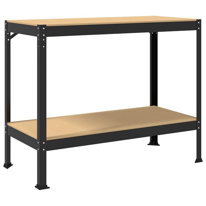 Industrie-Werkbank mit Ablage, Schwarz, 81x41x145 cm - bis zu 34% Rabatt