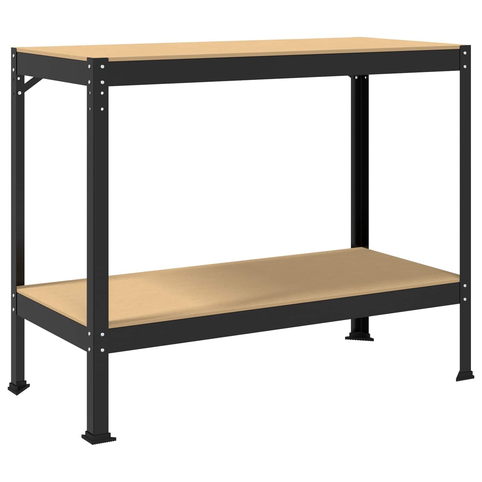 Industrie-Werkbank mit Ablage, Schwarz, 81x41x145 cm - bis zu 34% Rabatt