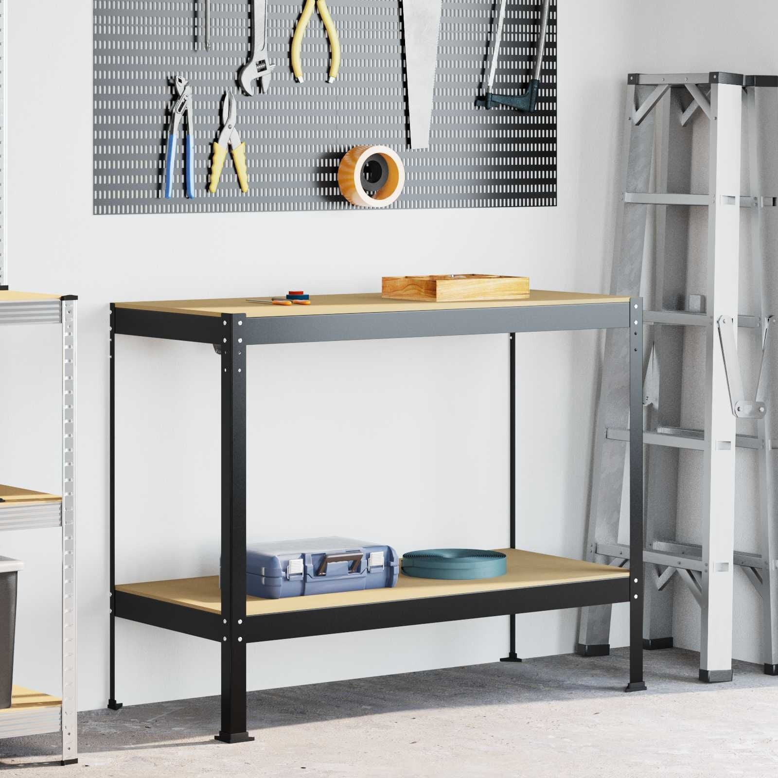 Industrie-Werkbank mit Ablage, Schwarz, 81x41x145 cm - bis zu 34% Rabatt