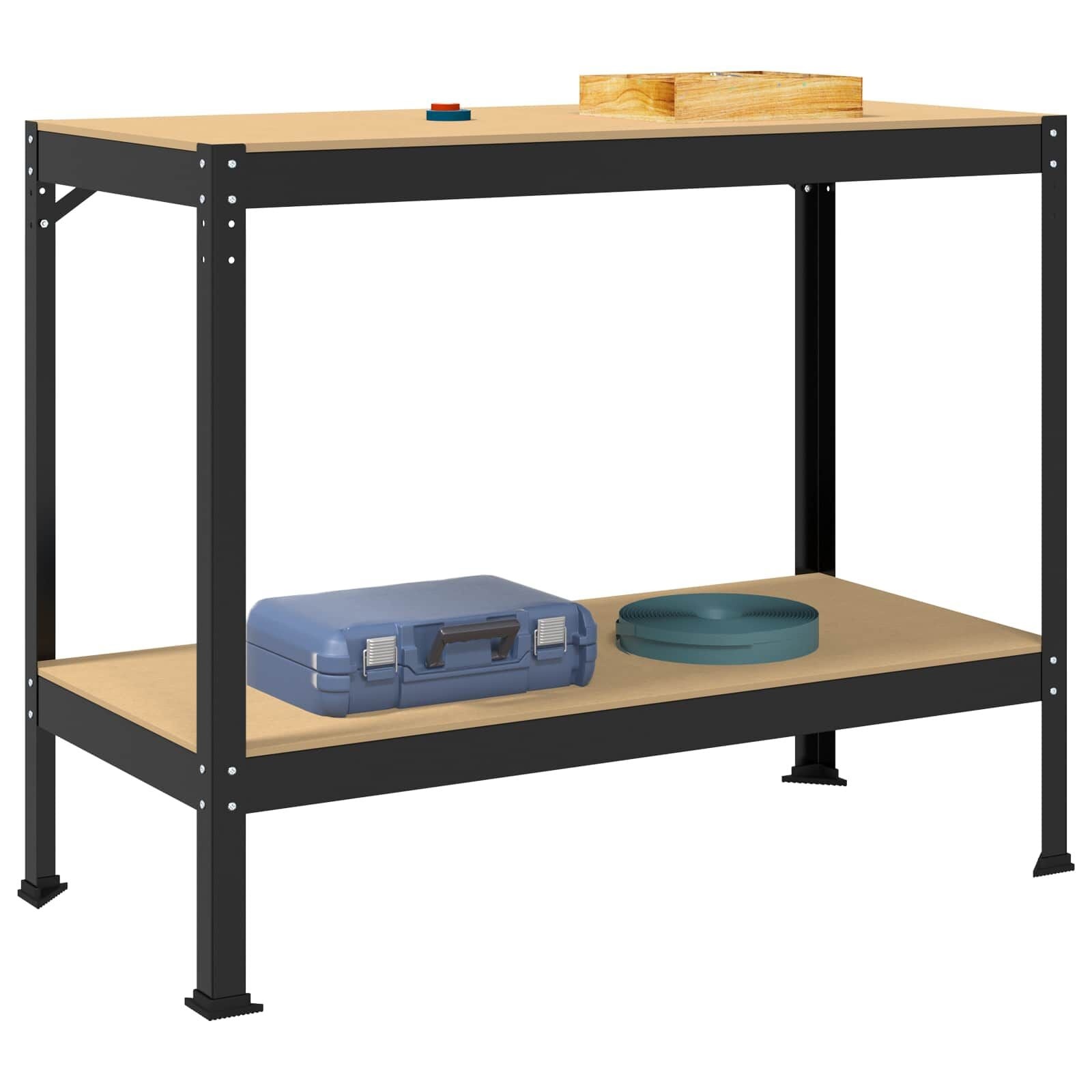 Industrie-Werkbank mit Ablage, Schwarz, 81x41x145 cm - bis zu 34% Rabatt