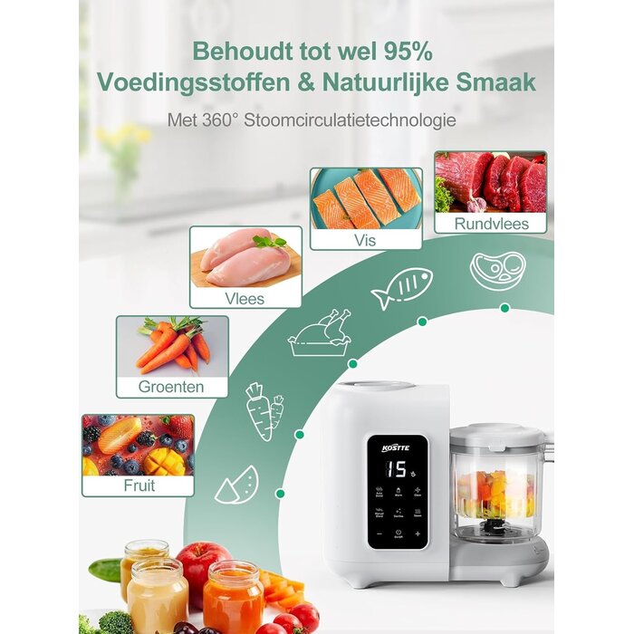 Babykostzubereiter 600 ml mit Dampfgarer & Mixer - bis zu 34% Rabatt