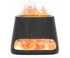 Aromadiffuser mit Salzlampe & Flammeneffekt - Schwarz - bis zu 38% sparen
