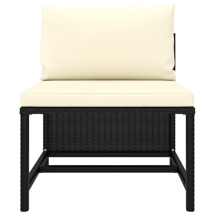 Vidaxl Modulares Lounge-Mittelteil Schwarz - Witterungsbeständig - bis zu 61% Rabatt