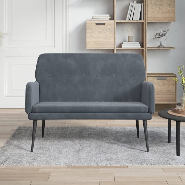 Samt Sitzbank Dunkelgrau 108 cm - Jetzt bis zu 35% reduziert