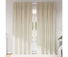 Vidaxl Luxuriöse Samt-Verdunkelungsvorhänge Creme 140x260cm - bis zu 38% Rabatt