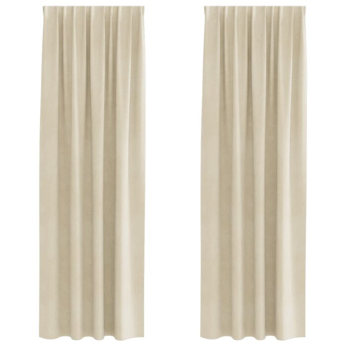 Samt-Verdunkelungsvorhänge Creme 140x260cm, 2er-Set - bis zu 32% günstiger