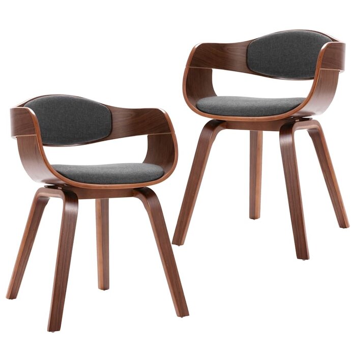 Designer Esszimmerstühle 2er-Set, Grau, gebogenes Holz - bis zu 35% Rabatt