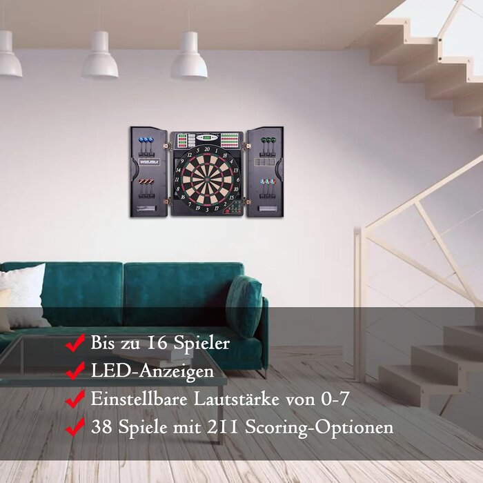 Elektronische Dartscheibe mit LED-Display - 38 Spiele - bis zu 35% Rabatt