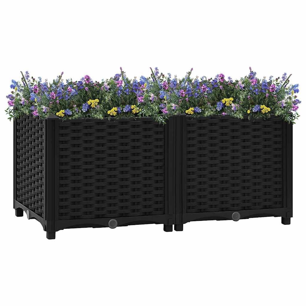 Hochbeet Pflanzkübel 80x40x38 cm - Schwarz - Jetzt bis zu 33% sparen