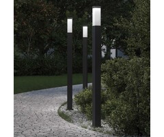 Vidaxl 3er Set LED-Wegleuchten 110 cm Schwarz IP44 - jetzt bis zu 66% sparen