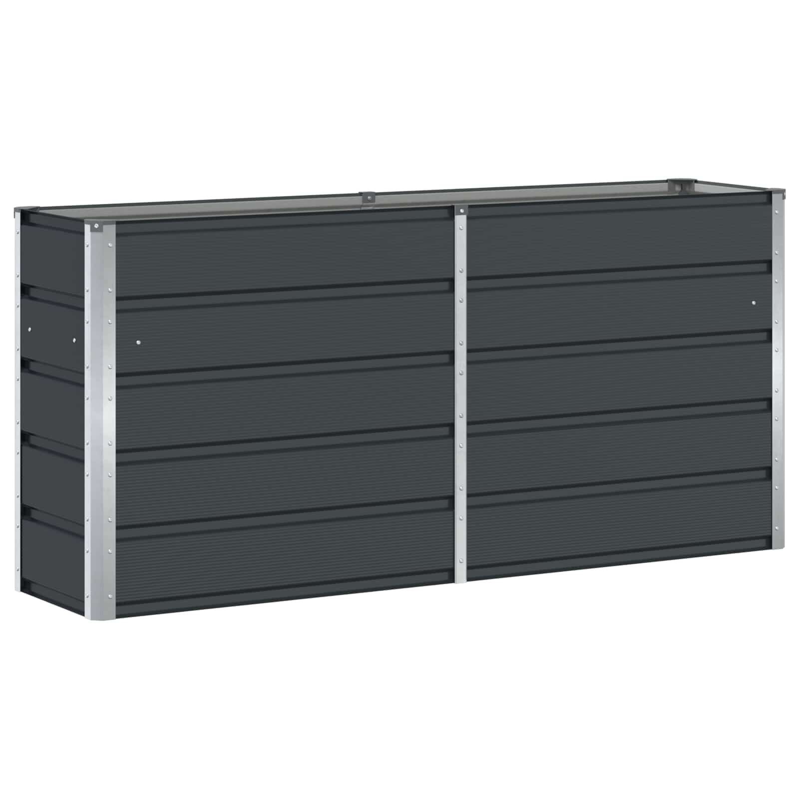 Großer Pflanzkübel aus Stahl, Anthrazit, 160x40x75 cm - Outlet bis zu 33% Rabatt