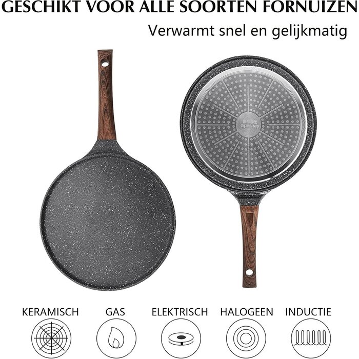 Crêpepfanne 26 cm, Induktion - Antihaftbeschichtet - Jetzt bis zu 37% sparen