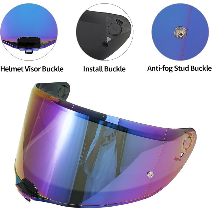 Ersatzvisier für Motorradhelme - Regenbogen-Optik - bis zu 39% Rabatt