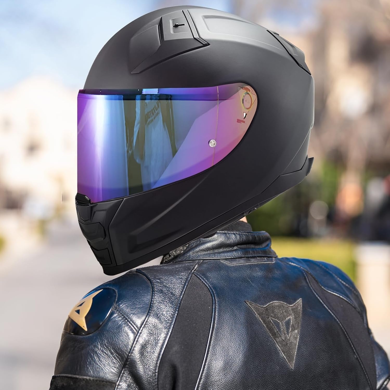 Ersatzvisier für Motorradhelme - Regenbogen-Optik - bis zu 39% Rabatt