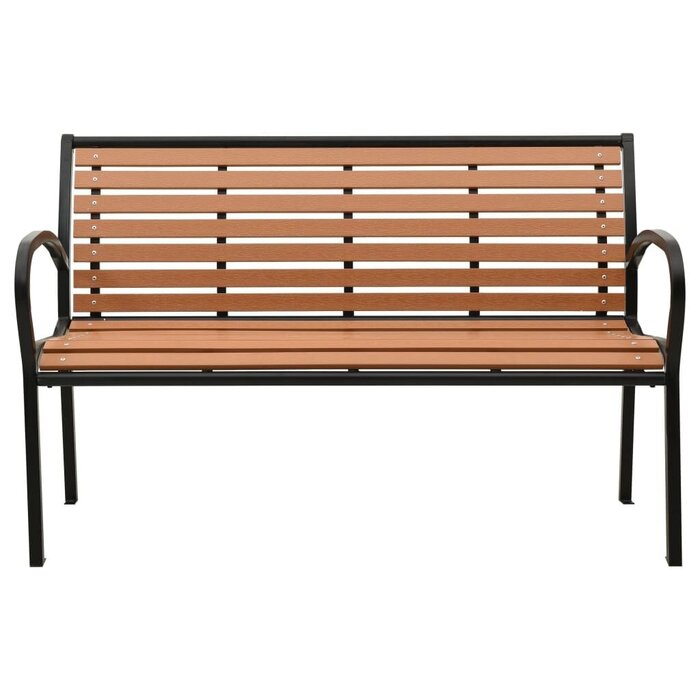 Gartenbank 116 cm aus WPC und Stahl - Schwarz/Braun - bis zu 41% Rabatt