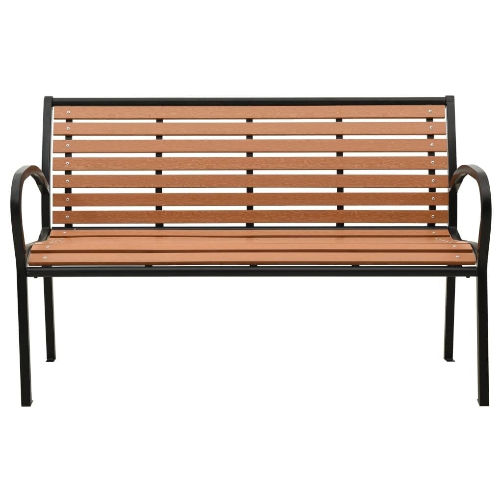 Gartenbank 116 cm aus WPC und Stahl - Schwarz/Braun - bis zu 41% Rabatt