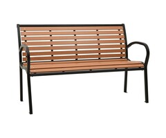 Moderne Gartenbank 116 cm - WPC & Stahl - Schwarz/Braun - bis zu 41% sparen