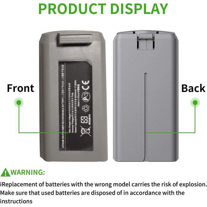 Ersatz-Flugakku für Mini-Drohnen 2250mAh - bis zu 40% günstiger