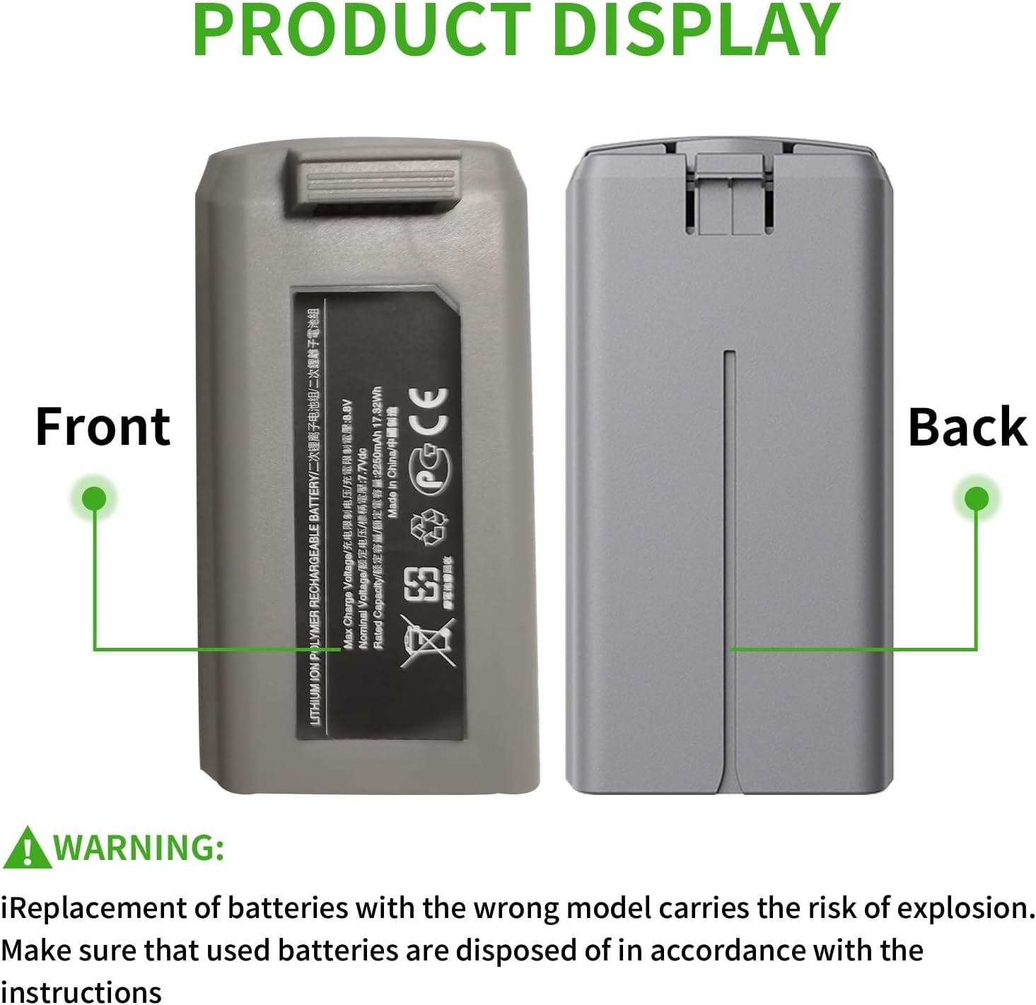 Ersatz-Flugakku für Mini-Drohnen 2250mAh - bis zu 40% günstiger