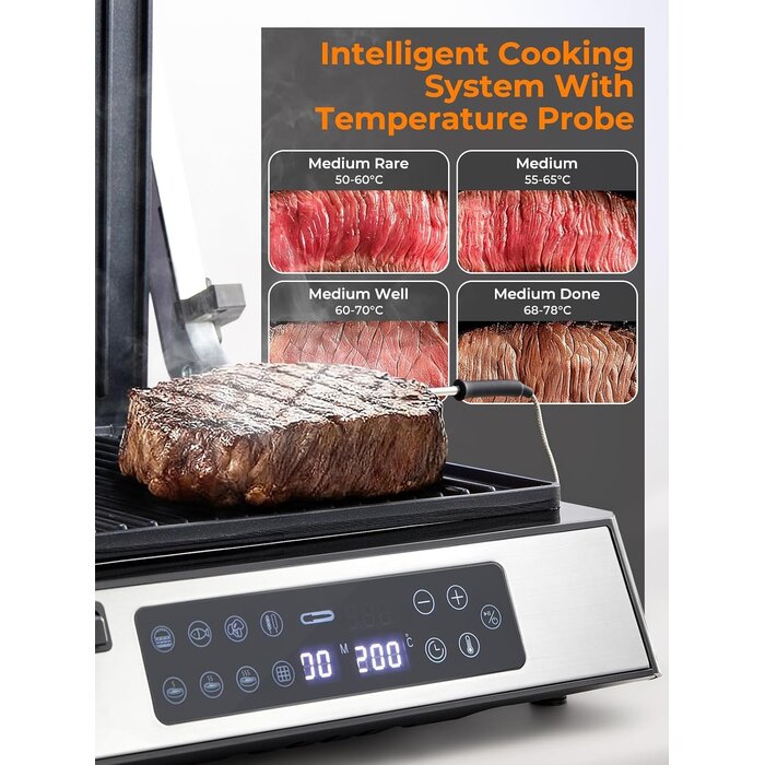 4-in-1 Kontaktgrill XL 2200W mit 8 Programmen - bis zu 41% reduziert