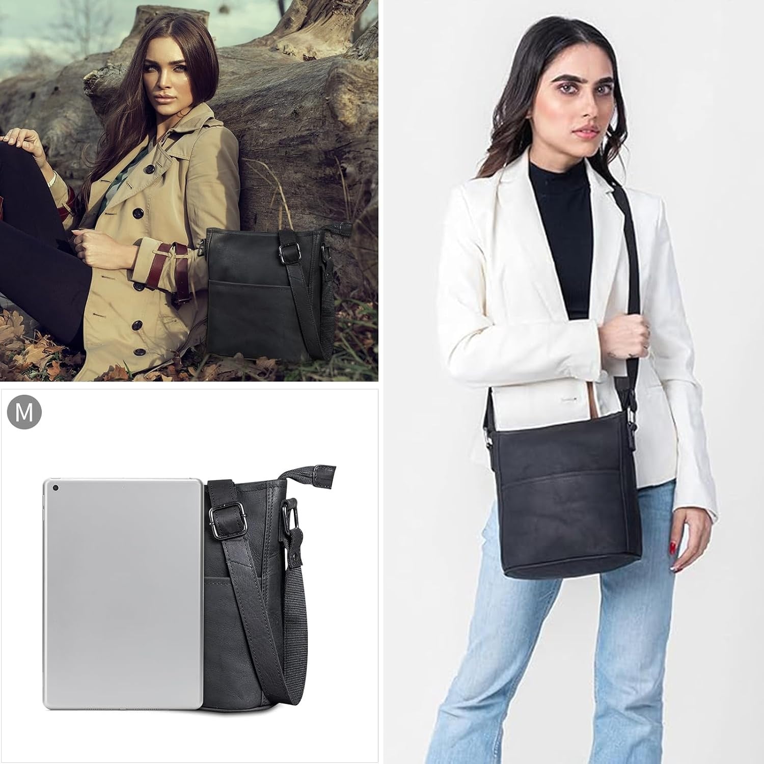 Damen Handtasche aus Echtleder Vintage-Stil - bis zu 40% Rabatt