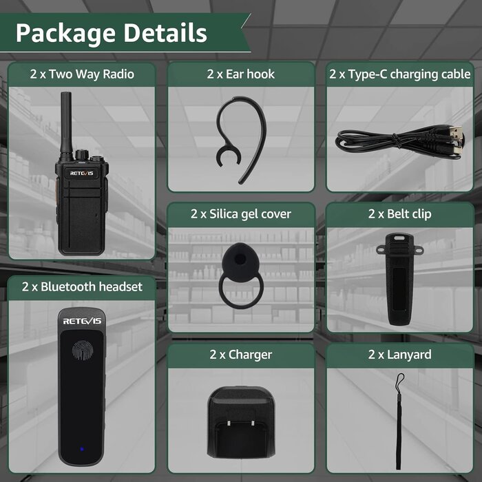 Profi-Funkgerät-Set mit Bluetooth-Headsets - 2er Set - Jetzt bis zu 41% sparen