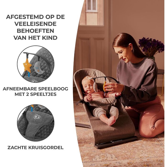Ergonomische Babywippe mit Spielbogen - Grau - bis zu 40% Rabatt