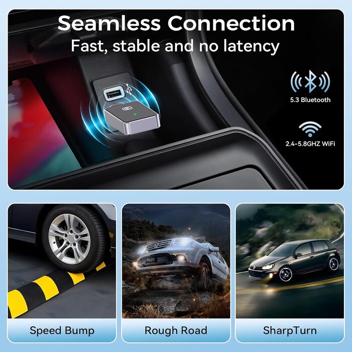 Kabelloser CarPlay Adapter für iPhone & Android - bis zu 37% sparen