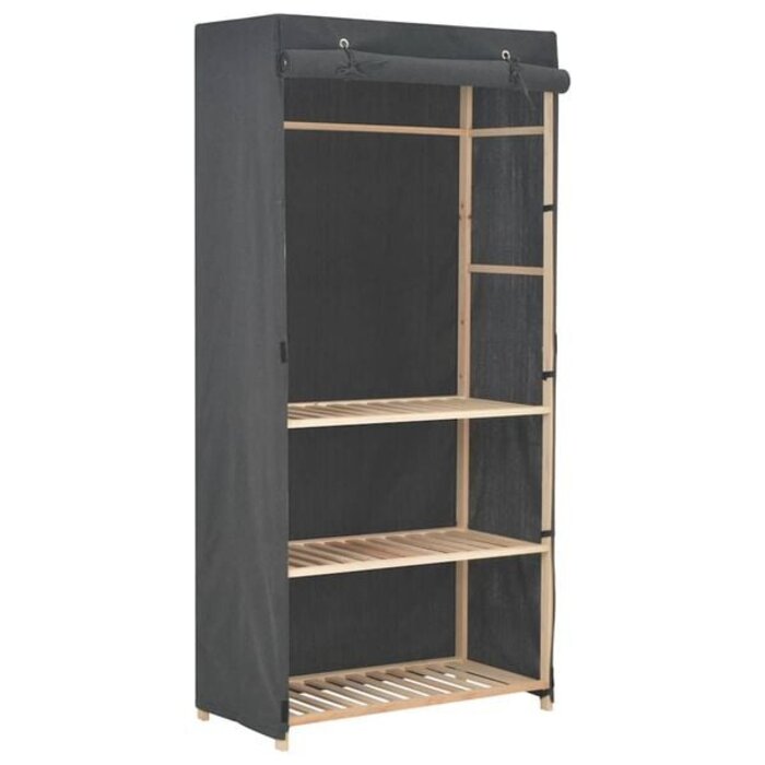 Stoff-Kleiderschrank, 79x40x170 cm, Grau - bis zu 34% sparen