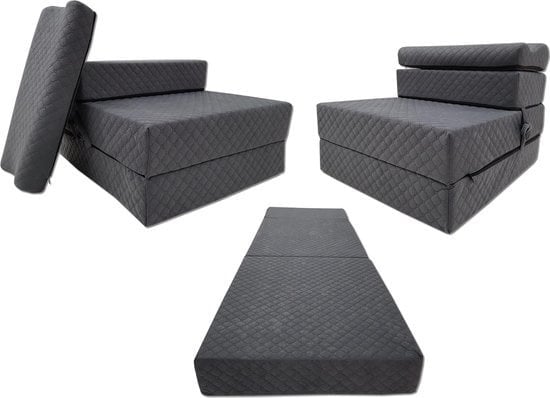 Klappmatratze Gästebett 200x70x15 cm - Graphit, Sofa-Funktion, bis zu 35% Rabatt