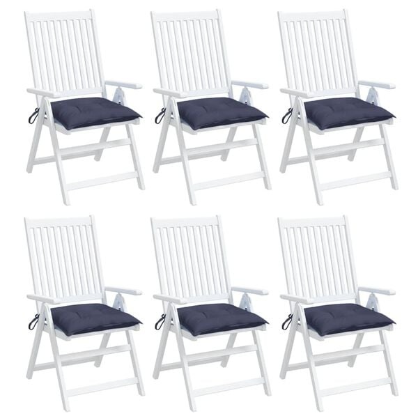 6er-Set Stuhlkissen 40x40cm Marineblau - Outdoor-Polster bis zu 32% günstiger