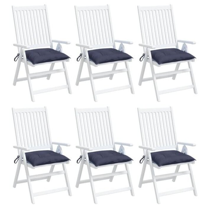 6er-Set Stuhlkissen 40x40cm Marineblau - Outdoor-Polster bis zu 32% günstiger