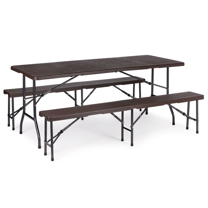 Campingtisch-Set für 8 Personen - Holzoptik - Klappbar - bis zu 40% Rabatt